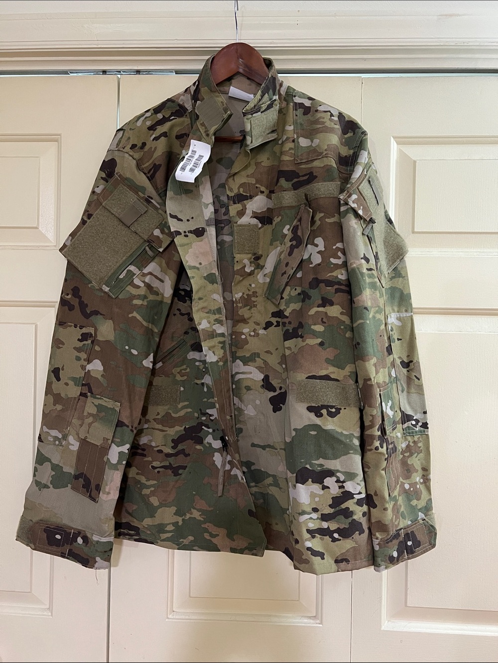 Multicam tactical field Jacket large/long green brown zipper and Velcro